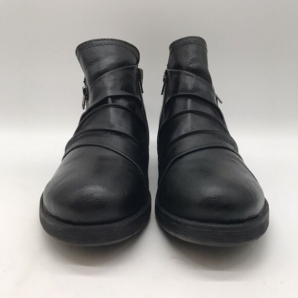 Earth Origins Natalie Boot Women's 8.5W Black Faux Leather Side Zip Ankle Bootie - Picture 2 of 13